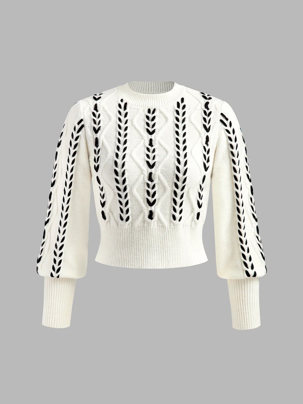 COMMENSE Contrast Binding Cinched Sweater - size Small